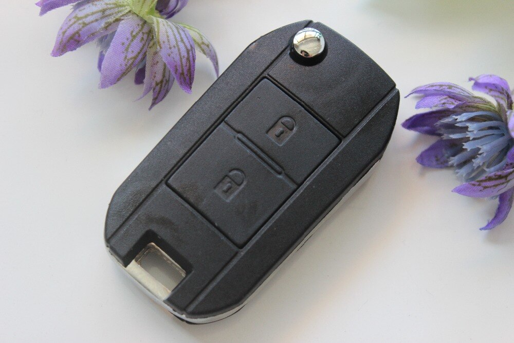 Ǫ 206     (Key Fob) CaseLogo   Ű Ŀ  ø   ü  /Car Modified Replacement Shell Folding Flip Remote Key Cover Fit For Peugeot